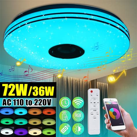 Smart Music LED Ceiling Light Lamp with Switch+Mobile APP Control ...