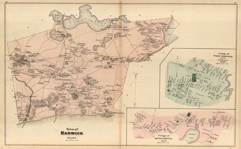 Walker's 1880 Map of Town of Harwich Massachusetts - Art Source International