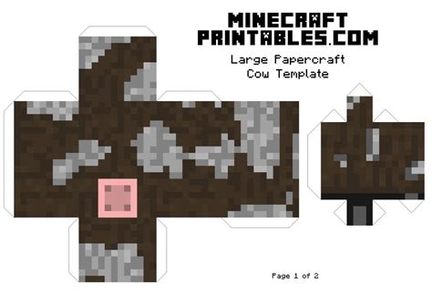 Cow - Printable Minecraft Cow Papercraft Template | Minecraft ...