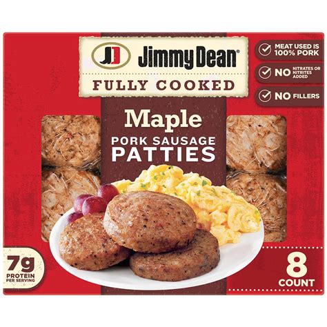 Jimmy Dean Fully Cooked Pork Breakfast Sausage Patties - Maple, 8 ct ...