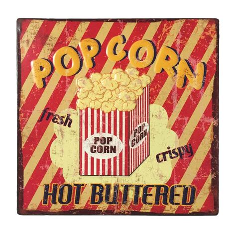 BC 12X12 POPCORN MTL SIGN | Vintage posters, Vintage poster art, Grunge ...