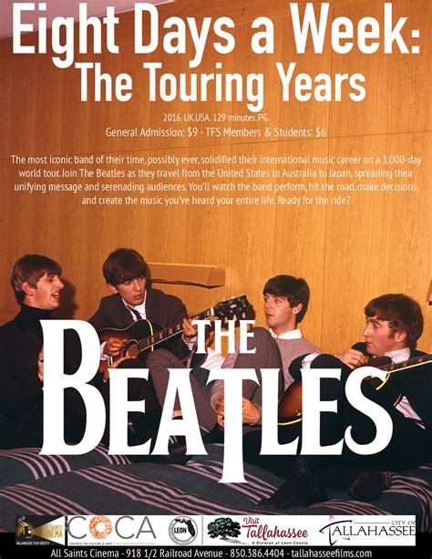 The Beatles: 8 Days a Week — The Touring Years, Tallahassee Film ...