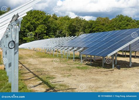 Solar Park Under Construction Stock Image - Image of electricity ...