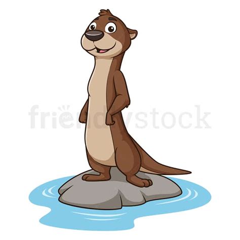 Cartoon Otter Vector Illustration - FriendlyStock