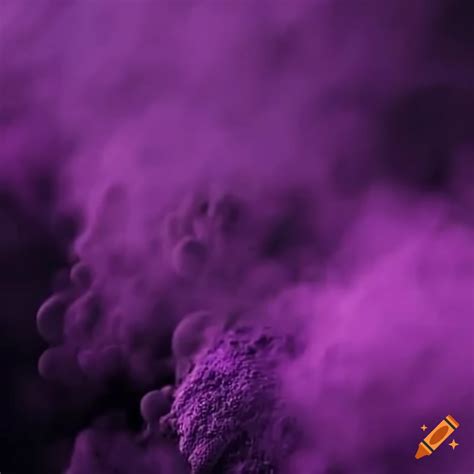 Collision of black and purple powders