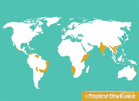 Geography Clipart - tropical-dry-forest-map-biome-clipart-1 - Classroom Clipart