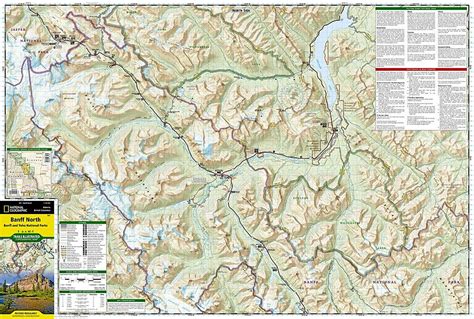 a map showing the location of several trails in the mountains and lakes, along with directions for