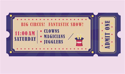 Blue Circus Ticket. CLOWNS MAGICIANS JUGGLERS 13461634 Vector Art at Vecteezy