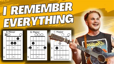 I Remember Everything Zach Bryan Guitar Tutorial Chords - YouTube