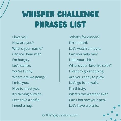 300+ Fun Whisper Challenge Phrases, Words & Sentences