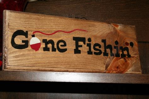 Items similar to Gone Fishin' Sign - Rustic Wood Sign - Wooden Sign on Etsy