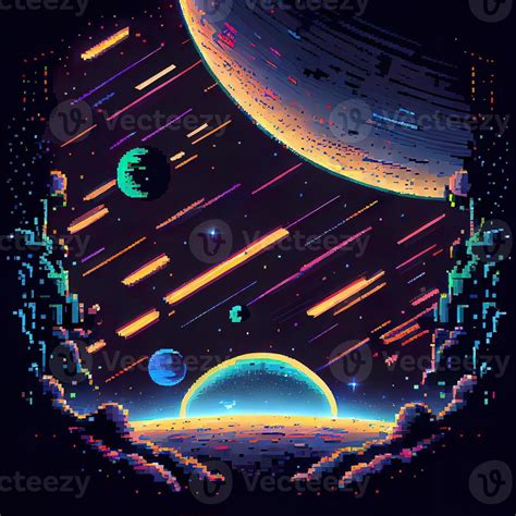 Pixel Art Space Background - 22459300 Stock Photo at Vecteezy