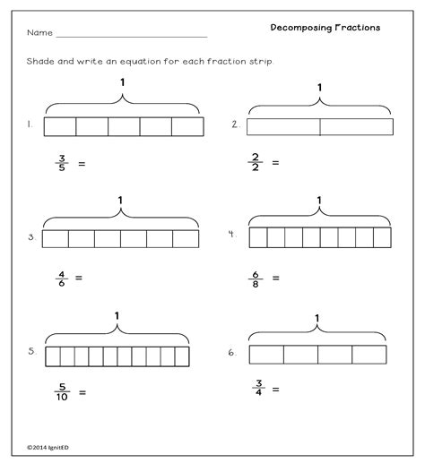 Tape Diagram Fractions Worksheets