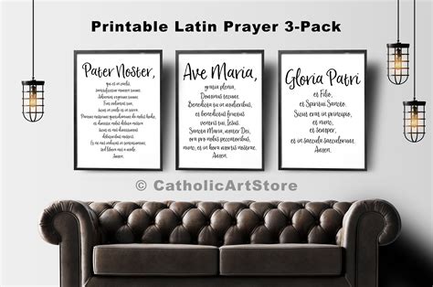 Pater Noster Ave Maria and Gloria Patri Latin Prayers | Etsy in 2020 | Printable prayers ...
