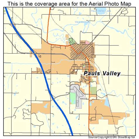 Aerial Photography Map of Pauls Valley, OK Oklahoma