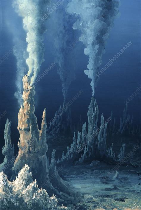 White smoker hydrothermal vents, artwork - Stock Image C016/5350 ...