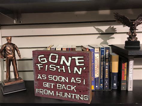 Vintage Gone Fishing Wooden Sign - Etsy