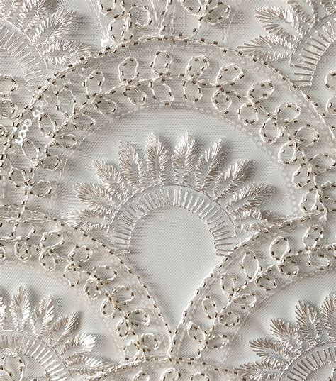 Beaded Scallop Embellishment On Mesh Fabric | JOANN