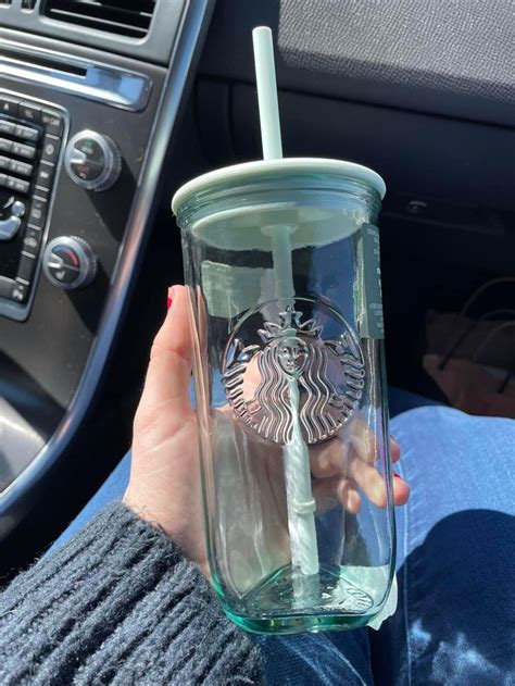 Starbucks Spring 2023 Recycled Glass Mint Triangle Bottom Cold Cup 16 ...