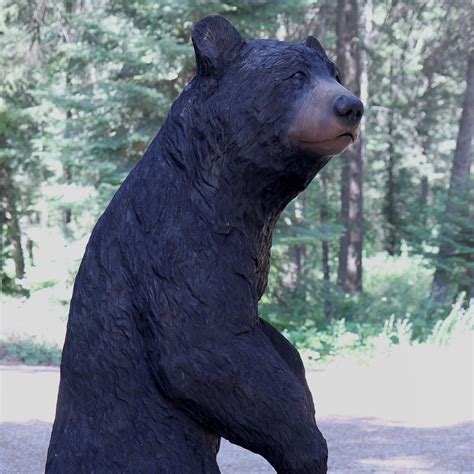 Life Like Carved Standing Black Bear