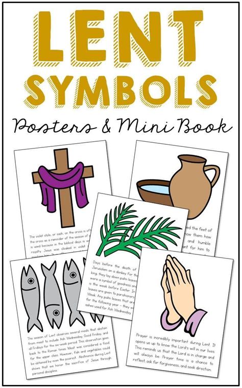 Lent Symbols Poster Set. This set of 8 symbols has been formatted into full color posters, black ...