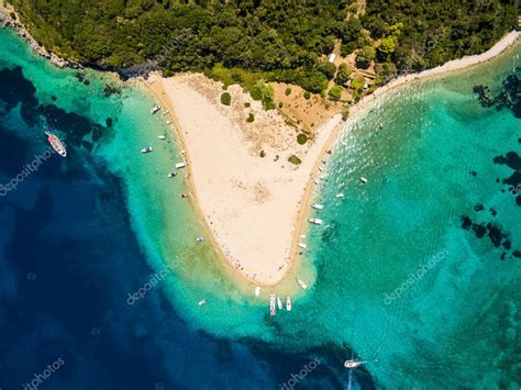 Aerial view of Marathonisi Island in Zakynthos (Zante) island, i ...