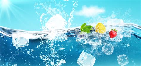 Refreshing Summer Ice Drink Poster Background Material, Refreshing ...