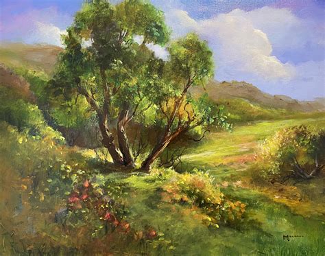 Sunny Spring Morning landscape painting by Janine Martens