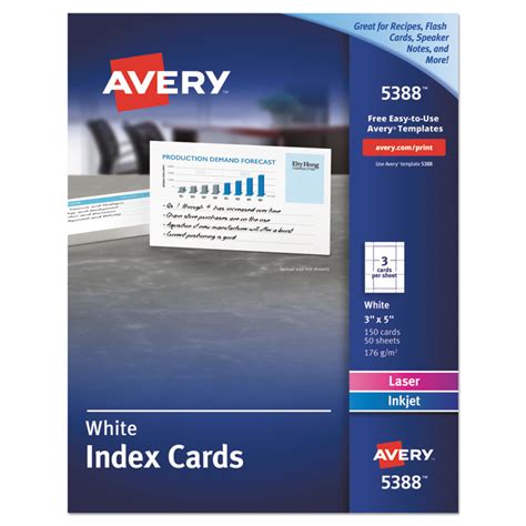 AVE5388 | Avery® 5388 Printable Index Cards with Sure Feed, Unruled ...