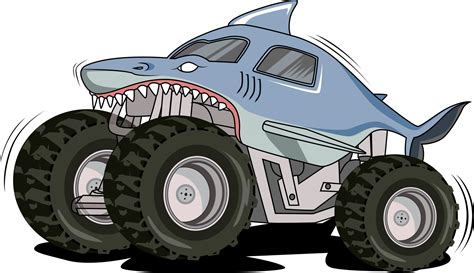 shark monster truck vector 2888274 Vector Art at Vecteezy