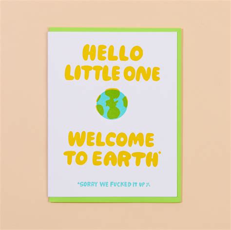 Welcome to Earth Letterpress Card - And Here We Are