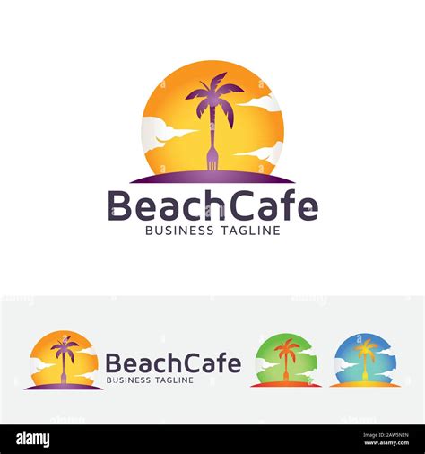 Creative beach logo design. Resort and Restaurant logo template Stock Vector Image & Art - Alamy