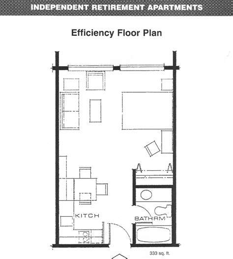 Efficiency Apartment Layout - Decobizz.com | Studio apartment floor plans, Apartment floor plans ...