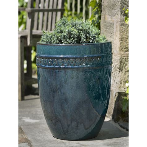 Ceramic Pots Tall Borsa Planter Indigo Rain | Kinsey Garden Decor