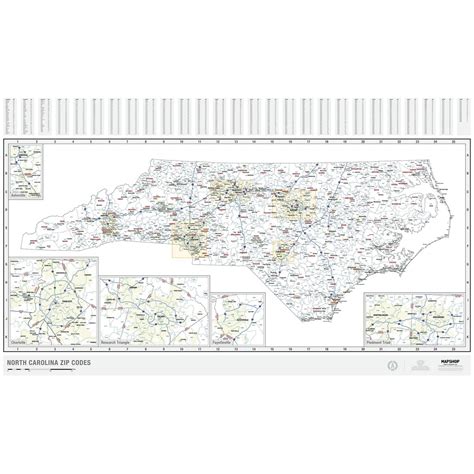 North Carolina Zip Code Wall Map by MapShop - The Map Shop