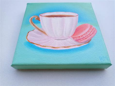 Tea Cup Art Painting Original Oil Painting on Canvas - Etsy