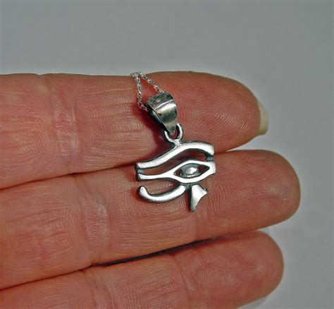 Egyptian eye Hieroglyph Eye Of Horus necklace sterling