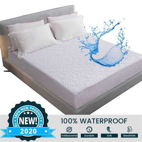 Waterproof Fitted Mattress Cover Pad Non-slip Bed Sheet Protector ...