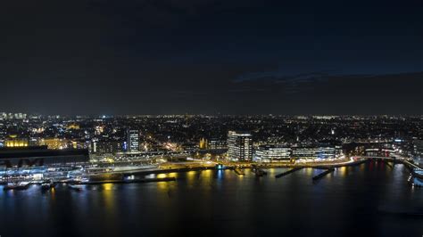 Wallpaper : ralphrozemaphotography, night, panorama, Amsterdam, skyline, city, lights, holanda ...