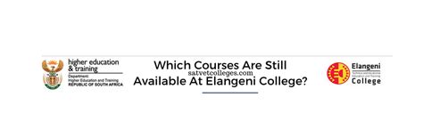 Which Courses Are Still Available At Elangeni College? - South African TVET Colleges