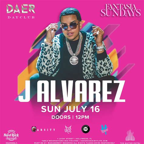 J Alvarez | DAER Dayclub - Hard Rock Holly Tickets at DAER Dayclub ...