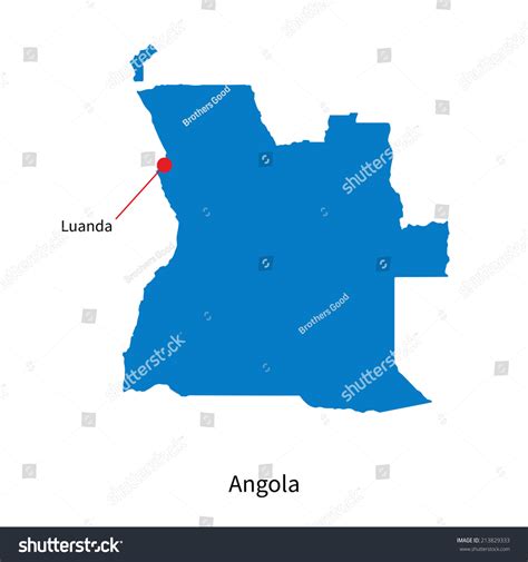 Detailed Vector Map Angola Capital City Stock Vector (Royalty Free ...