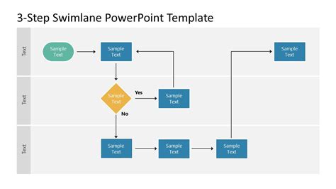 3-Step Swimlane PowerPoint Template