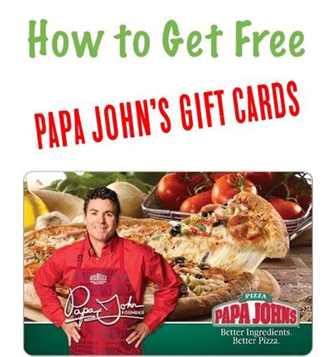 Pizza Night Ideas! How to get Free Papa John's Gift Cards! | Gift card ...