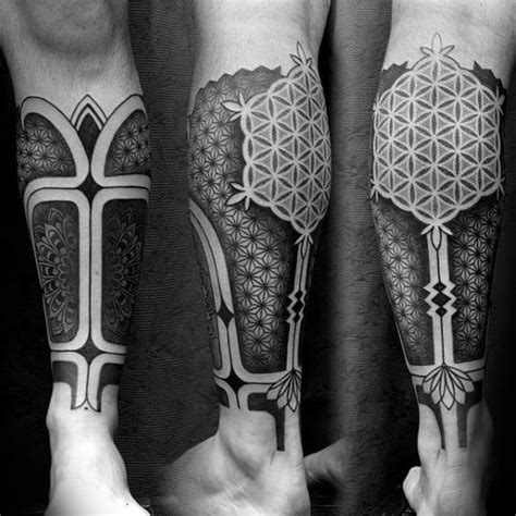 50 Geometric Leg Tattoos For Men - Masculine Design Ideas