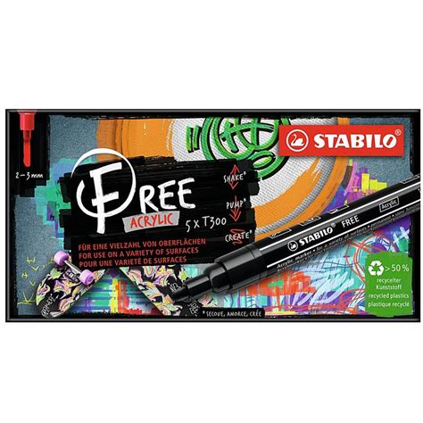 STABILO FREE T300 Acrylic Marker Urban Set Of 5