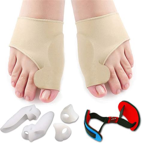 Bunion Corrector & Bunion Relief Protector Sleeves Kit - Treat Pain in Hallux Valgus, Big Toe ...