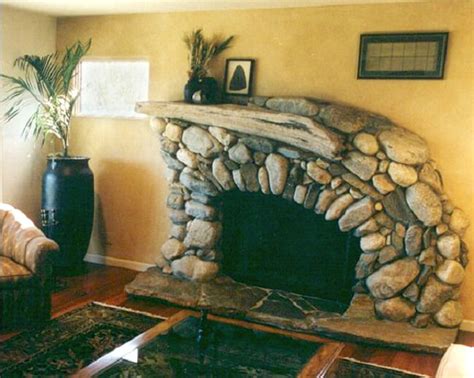 River Rock Fireplace • Insteading