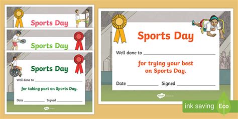 Sports Day Certificate Template (Teacher-Made)