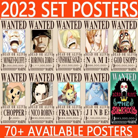 One Piece Wanted Poster Set LATEST BOUNTIES Strawhat Pirates presyo ₱105